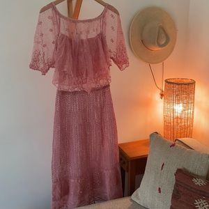 Vintage Rose Crochet Dress